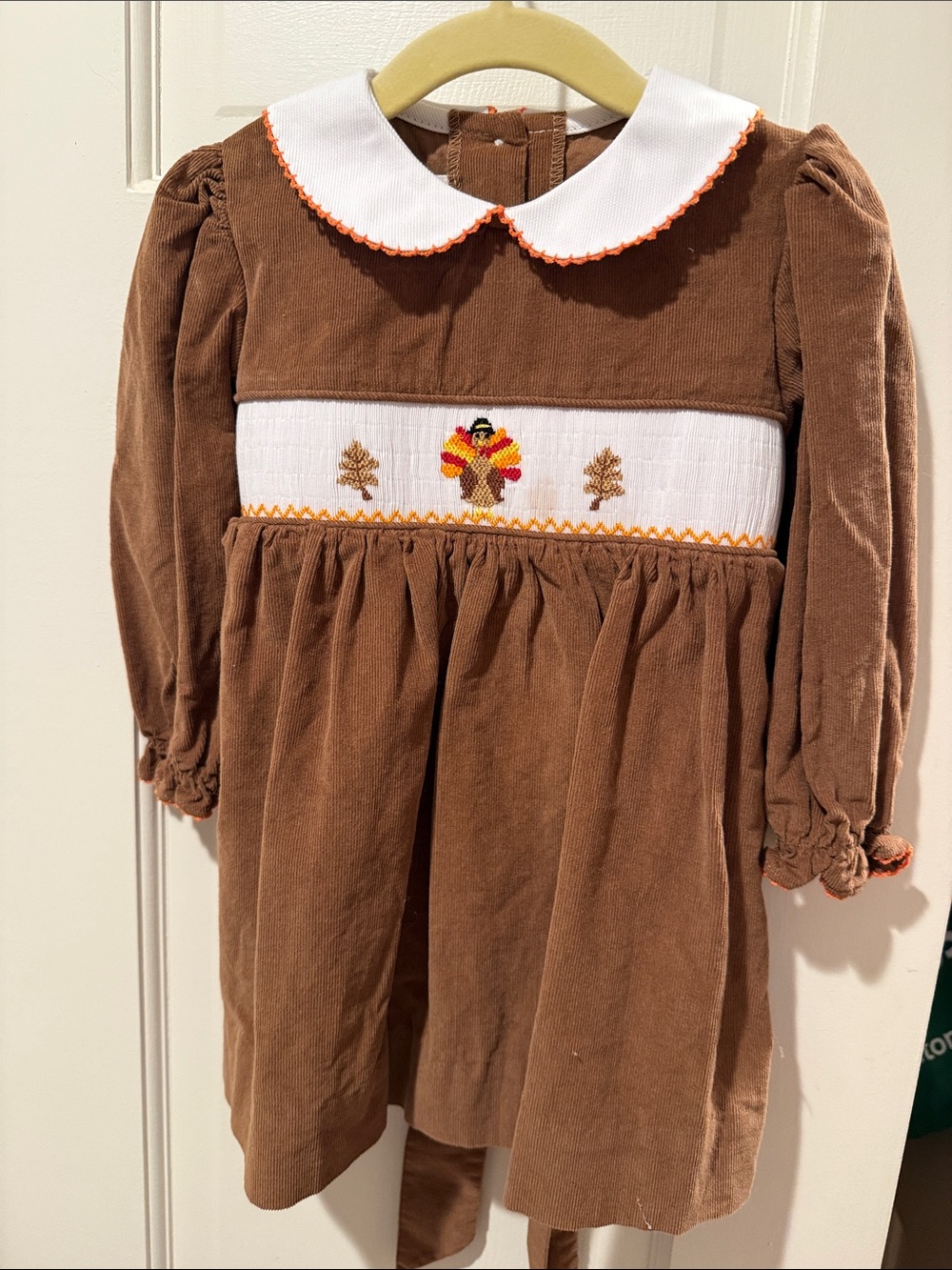 Southern Smocked Company corduroy dress, smocked, Thanksgiving dress size 24M/2T
